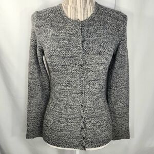 Lluis Genero Extrafine Merino Wool Grey Long Sleeve Cardigan Size Small
